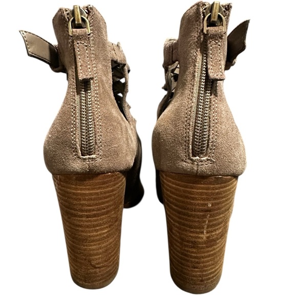 Crown Vintage Heidi Taupe Leather Block Heel Ankle Bootie Women’s Size 10 - Picture 6 of 7